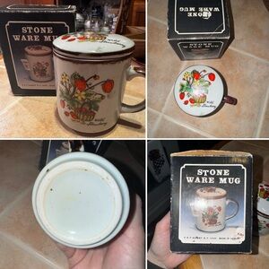 Wild Strawberry Stoneware Vintage Mug🍓